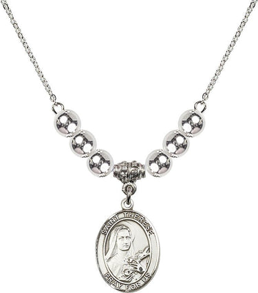 Saint Therese of Lisieux Crystal Necklace | 3/4 inch | 6mm Beads