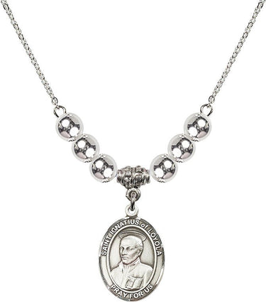Saint Ignatius of Loyola Crystal Necklace | 3/4 inch | 6mm Beads | N32-8217