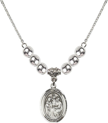 Holy Family Crystal Necklace | 3/4 inch | 6mm Beads | N32-8218