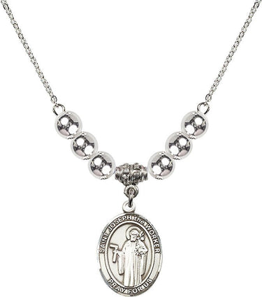 Saint Joseph the Worker Crystal Necklace | 3/4 inch | 6mm Beads | N32-8220