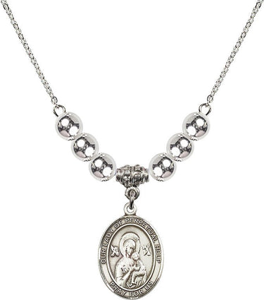 Collar de Cristal de Nuestra Señora del Perpetuo Socorro | 1.9 cm | Cuentas de 6 mm | N32-8222
