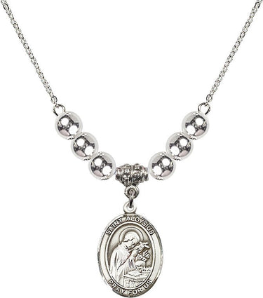 Saint Aloysius Gonzaga Crystal Necklace | 3/4 inch | 6mm Beads | N32-8225