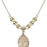 Saint Bernard of Clairvaux Crystal Necklace | 3/4 inch | 6mm Beads _x0014_  14kt Gold Filled