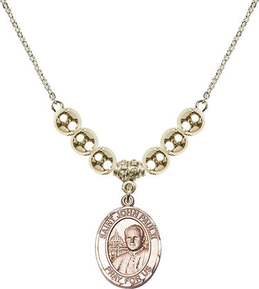 Saint John Paul II Crystal Necklace | 3/4 inch | 6mm Beads | N32-8234