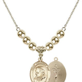 Pope Emeritace  Benedict XVI Crystal Necklace | 3/4 inch | 6mm Beads _x0014_  14kt Gold Filled