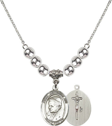 Pope Emeritus Benedict XVI Crystal Necklace | 3/4 inch | 6mm Beads | N32-8235