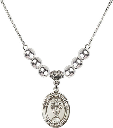 Collar de cristal Nuestra Señora de Todas las Naciones | 1,9 cm | Cuentas de 6 mm | N32-8242