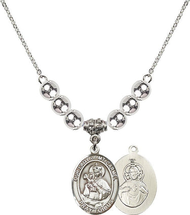 Collar de cristal de Nuestra Señora del Carmen | 3/4 pulgada | Cuentas de 6 mm | N32-8243