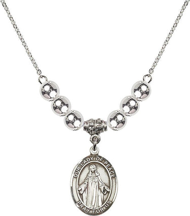 Collar de cristal Nuestra Señora de la Paz | 1.9 cm | Cuentas de 6 mm | N32-8245