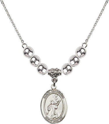 Saint Tarcisius Crystal Necklace | 3/4 inch | 6mm Beads | N32-8261