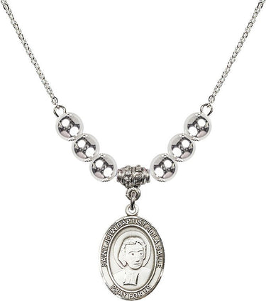 Saint John Baptist de la Salle Crystal Necklace | 3/4 inch | 6mm Beads