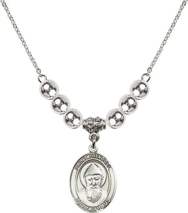 Saint Sharbel Crystal Necklace | 3/4 inch | 6mm Beads | N32-8271