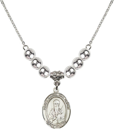 Saint Basil the Great Crystal Necklace | 3/4 inch | 6mm Beads | N32-8275