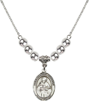 Saint Gabriel Possenti Crystal Necklace | 3/4 inch | 6mm Beads | N32-8279
