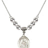 Saint Angela Merici Crystal Necklace | 3/4 inch | 6mm Beads _x0014_  Sterling Silver