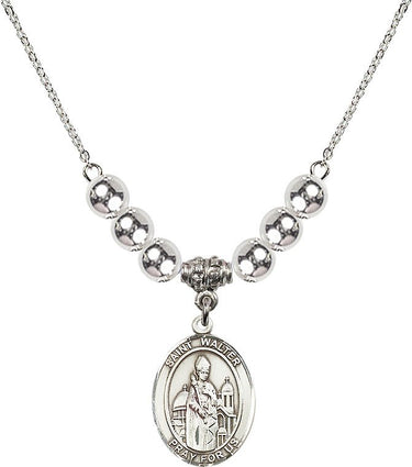 Saint Walter of Pontnoise Crystal Necklace | 3/4 inch | 6mm Beads | N32-8285