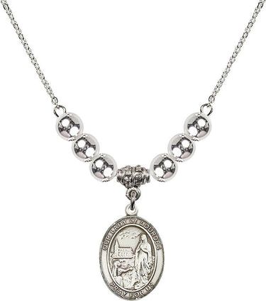 Collar de cristal de Nuestra Señora de Lourdes | 1,9 cm | Cuentas de 6 mm | N32-8288