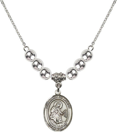 Our Lady of Mercy Crystal Necklace | 3/4 inch | 6mm Beads | N32-8289