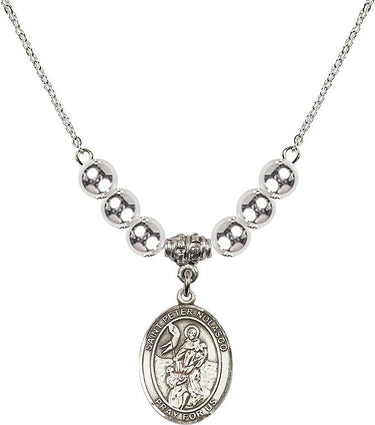 Saint Peter Nolasco Crystal Necklace | 3/4 inch | 6mm Beads | N32-8291