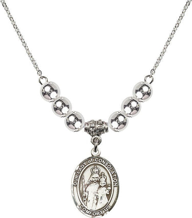 Our Lady of Consolation Crystal Necklace | 3/4 inch | 6mm Beads | N32-8292