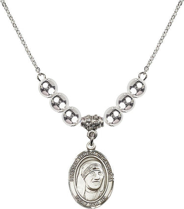Saint Teresa of Calcutta Crystal Necklace | 3/4 inch | 6mm Beads | N32-8295