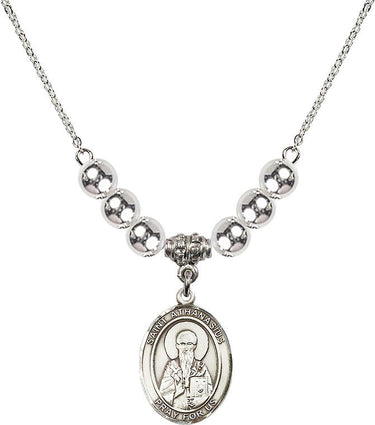 Saint Athanasius Crystal Necklace | 3/4 inch | 6mm Beads | N32-8296
