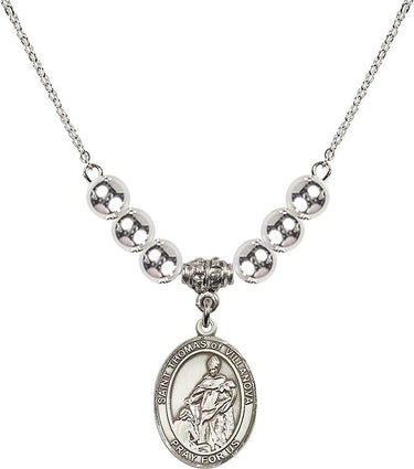 Collar de cristal de Santo Tomás de Villanueva | 1.9 cm | Cuentas de 6 mm