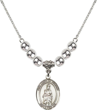 Our Lady of Victory Crystal Necklace | 3/4 inch | 6mm Beads | N32-8306
