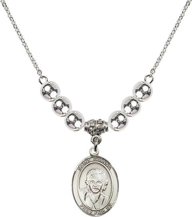 Collar de cristal de Santa Gianna Beretta Molla | 1,9 cm | Cuentas de 6 mm