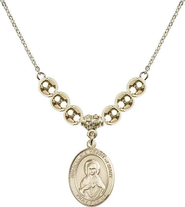 Collar de cristal con la Inmaculada Corazón de María de plata esterlina | 1.9 cm