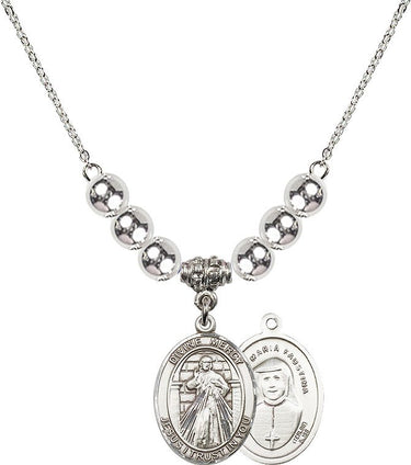 Beads Divine Mercy Crystal Necklace | 3/4 inch | 6mm Beads | N32-8366