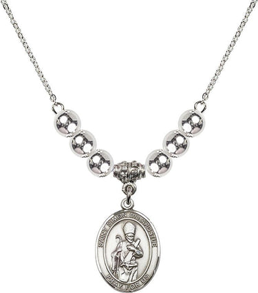 Saint Simon the Apostle Crystal Necklace | 3/4 inch | 6mm Beads | N32-8375