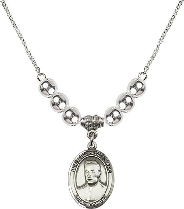 Blessed Miguel Pro Crystal Necklace | 3/4 inch | 6mm Beads | N32-8389