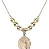 Saint Columbkille Crystal Necklace | 3/4 inch | 6mm Beads _x0014_  14kt Gold Filled