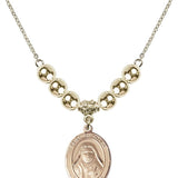 Saint Alphonsa of India Crystal Necklace | 3/4 inch | 6mm Beads _x0014_  14kt Gold Filled