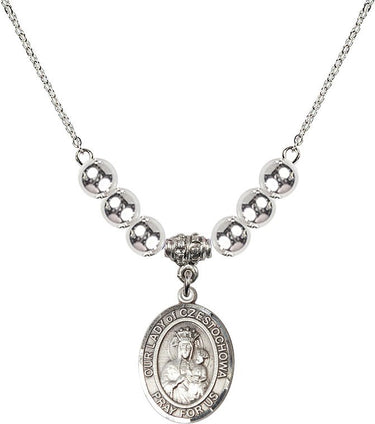 Our Lady of Czestochowa Crystal Necklace | 3/4 inch | 6mm Beads | N32-8421