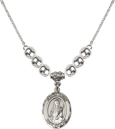 Saint Lucy Crystal Necklace | 3/4 inch | 6mm Beads