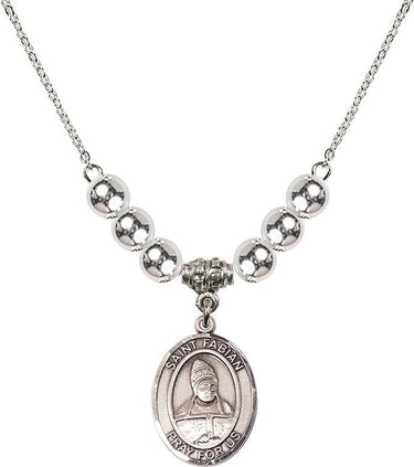 Saint Fabian Crystal Necklace | 3/4 inch | 6mm Beads | N32-8427