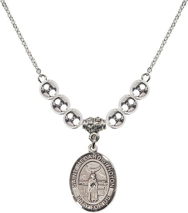 Saint Medard of Noyon Crystal Necklace | 3/4 inch | 6mm Beads | N32-8444