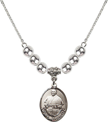 Pope Francis Crystal Necklace | 3/4 inch | 6mm Beads | N32-8451
