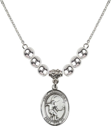 Collar de cristal de San Cristóbal de fútbol | 1.9 cm | Cuentas de 6 mm | N32-8503