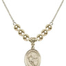 Saint Christopher Crystal Necklace | 3/4 inch | 6mm Beads _x0014_  14kt Gold Filled