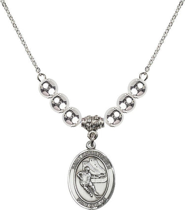 Collar de cristal de hockey de San Cristóbal | 1,9 cm | Cuentas de 6 mm