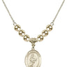 Saint Christopher Crystal Necklace | 3/4 inch | 6mm Beads _x0014_  14kt Gold Filled