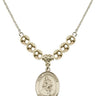 Saint Christopher Crystal Necklace | 3/4 inch | 6mm Beads _x0014_  14kt Gold Filled