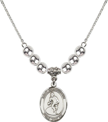 Collar de cristal de lucha libre de San Cristóbal | 3/4 pulgada | Cuentas de 6 mm | N32-8508