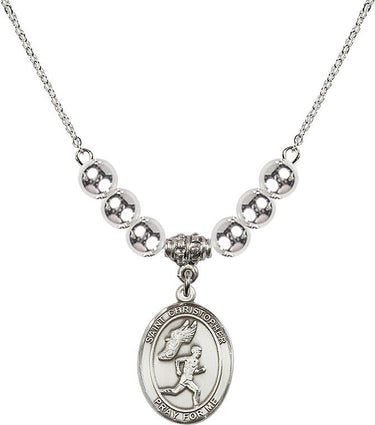 Collar de cristal para hombre con el nombre "San Cristóbal" de atletismo | 1,9 cm