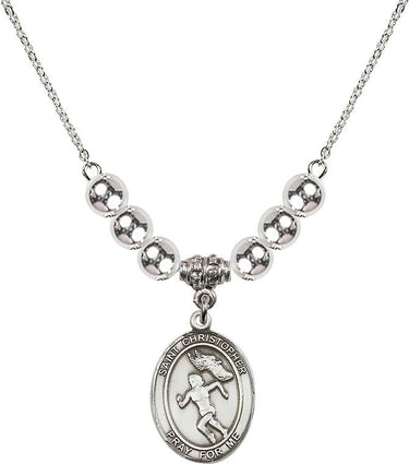 Collar de cristal para mujer de atletismo de St. Christopher | 1,9 cm