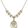 Saint Christopher Crystal Necklace | 3/4 inch | 6mm Beads _x0014_  14kt Gold Filled