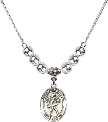 St. Christopher Dance Crystal Necklace | 3/4 inch | 6mm Beads | N32-8512